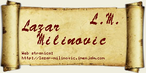 Lazar Milinović vizit kartica